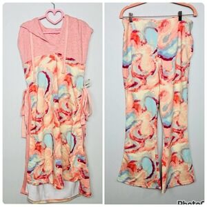 Free People Movement NWT All That Set Hoodie & Wide Leg Printed Medium OB1446819